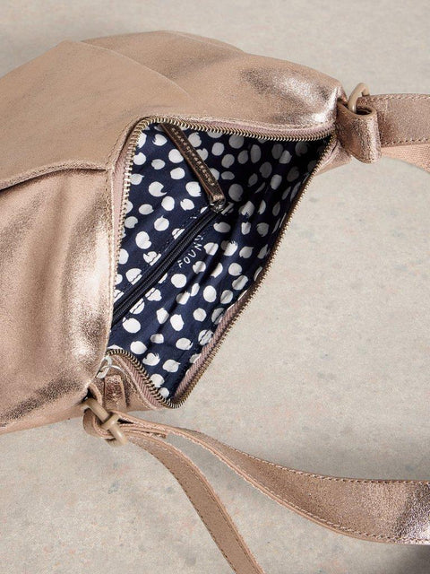 White Stuff Lucy Leather Bag - Gold Tone Metallic
