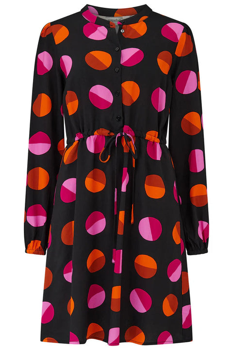 Sugarhill Flora Mini Shirt Dress - Black / Polka