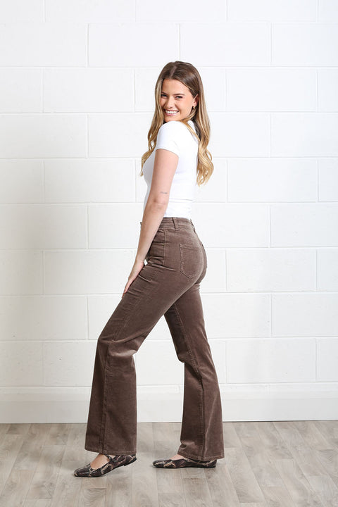 Emily Wide Leg Cord - Taupe