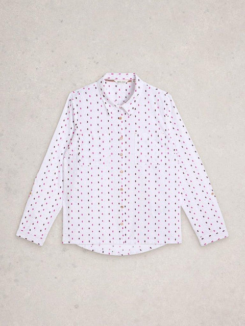 White Stuff Sophie Organic Cotton Shirt - White multi