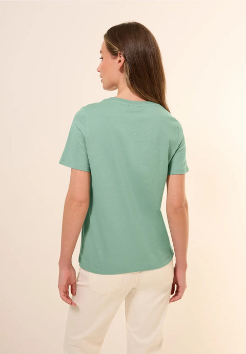 Cecil Metallic Foil FP T-Shirt - Matcha Green