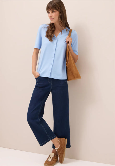 Cecil Button Through T-Shirt - Blue
