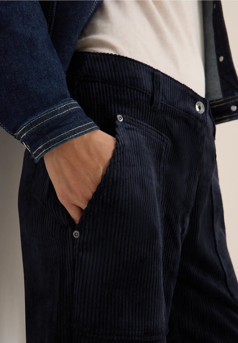 Cecil Neele Wide Leg Cords -Navy