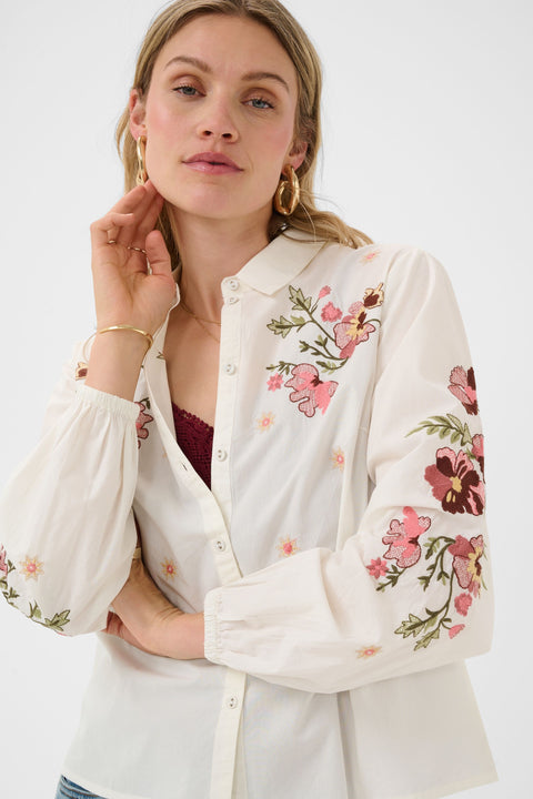 Cream Peona Shirt - White
