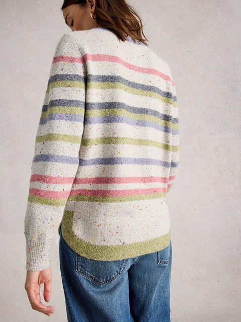 White Stuff Talia Nep Stripe Jumper - Grey Multi