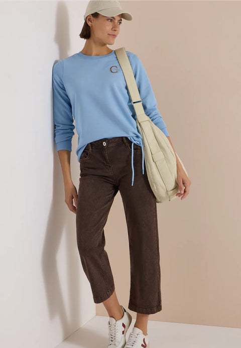 Cecil Sweatshirt with Embroidery- Blue