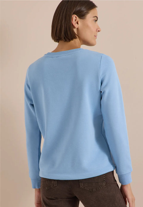Cecil Sweatshirt with Embroidery- Blue