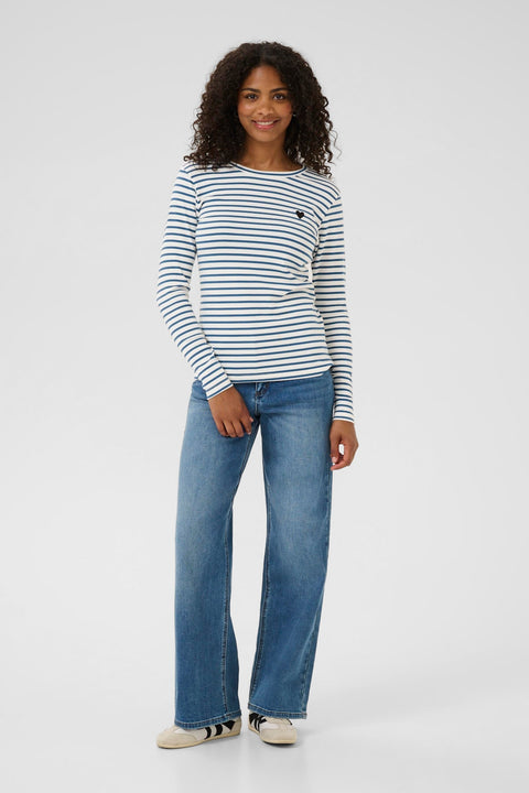 Liddy Long Sleeve T-Shirt - Blue & Wine