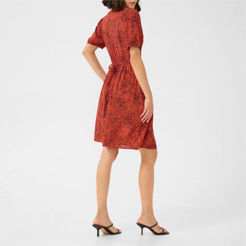 Kaffe Kalina Animal  Print Dress - Red