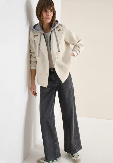 Cecil Short Scuba Trench Jacket  Detachable Inlay - dust beige