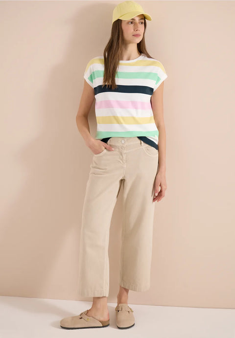Cecil Multistripe T-Shirt - Vanilla White