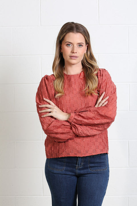 Rant & Rave Zeta Top -Terracotta