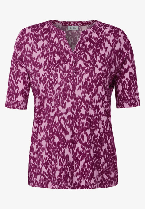 Cecil Minimal Button Tunic - Cherry Blossom