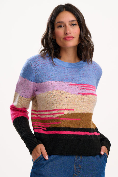 Sugarhill Asher Jumper - Multi Abstract Landscape