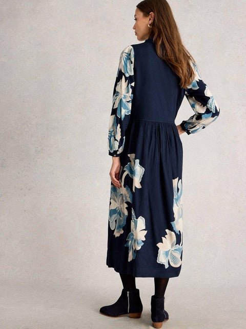 White Stuff Claire Shirt Dress- Navy Print