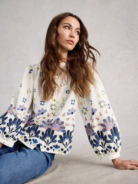 White Stuff Lana Top - Ivory Multi