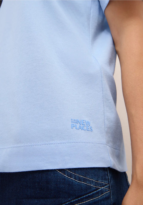 Cecil Button Through T-Shirt - Blue