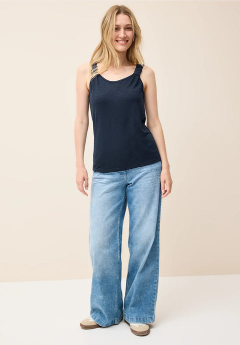 Cecil Summer Knit Sleeveless Top - Navy
