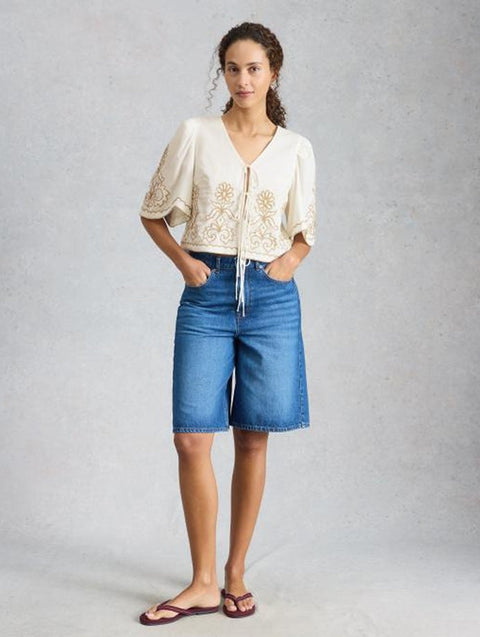 White Stuff Erin Tie Front Top