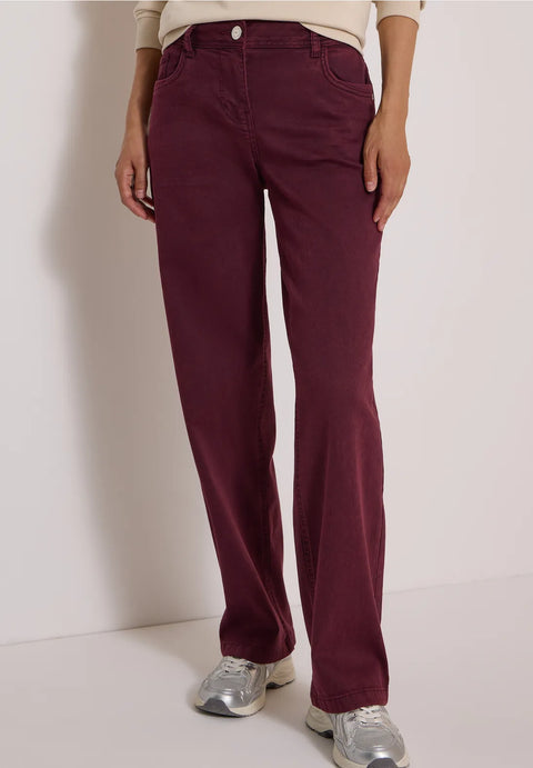 Cecil Wide Leg Neele Jeans - red wine