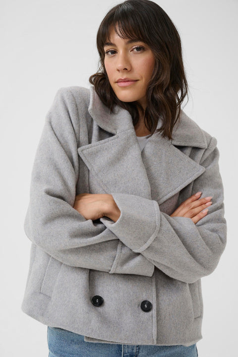 Kaffe Kajulia Coat - Light Grey