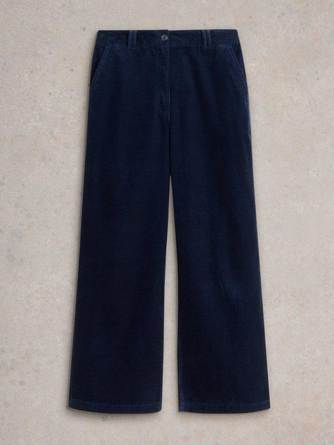 White Stuff Belle Cord Wide Leg Trousers - Navy