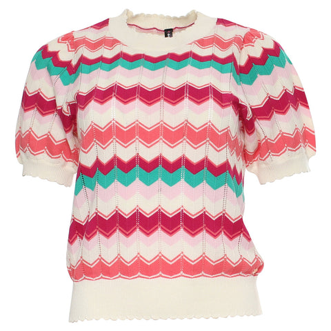 Rant & Rave Mavis Short Sleeve Jumper - Pink