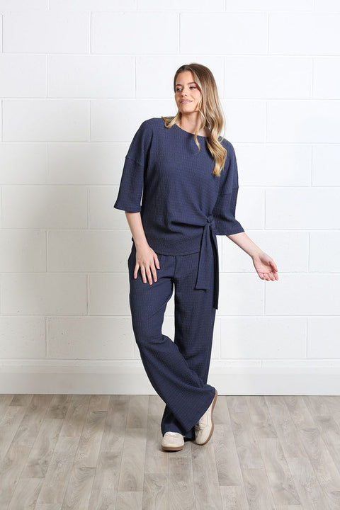 Freya Textured Co-Ord - sea storm blue