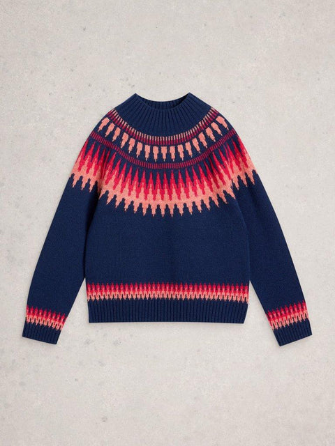White Stuff Fiona Fairisle Jumper - Navy Multi