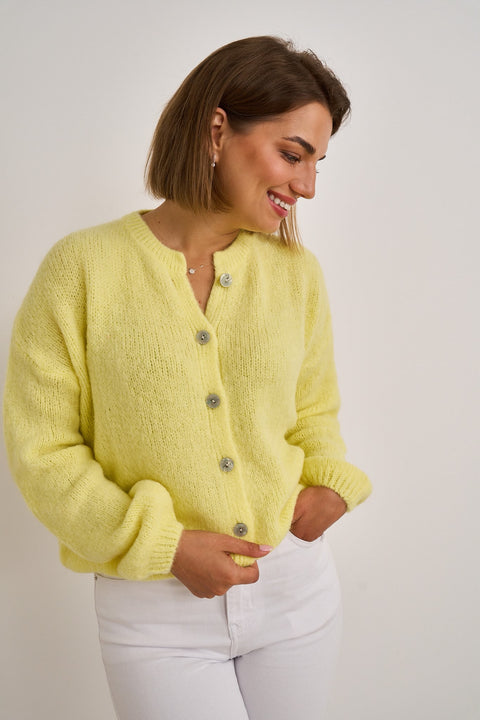 Neon Yellow  - Mohair Cardigan