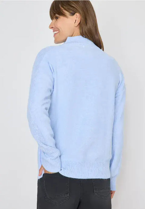 Cecil Troyer Cable Knit Jumper - Blue