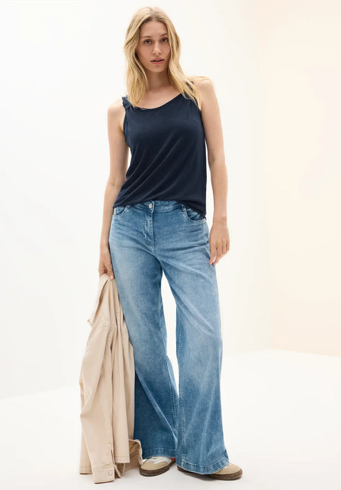 Cecil Summer Knit Sleeveless Top - Navy