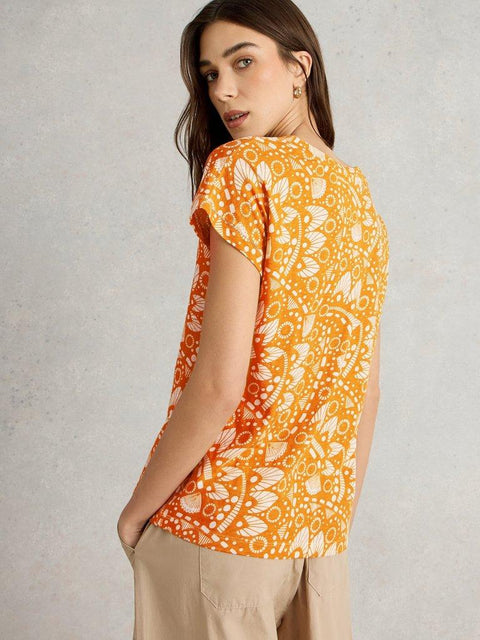 White Stuff Nelly Notch T Shirt - Yello