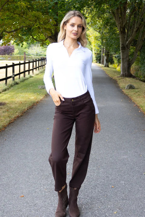No2moro Napoli Wide Leg Jeans - chocolate brown