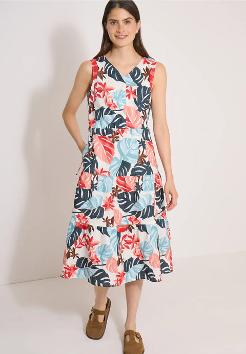 Cecil Printed Midi Dress V Neck