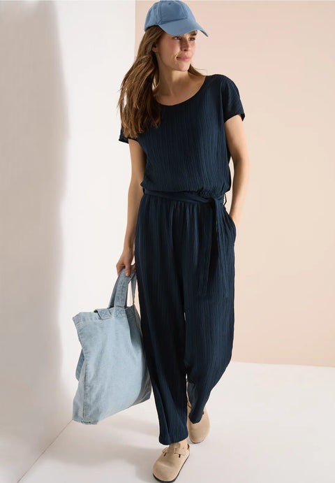 Cecil Straight Leg Jumpsuit - Universal Blue -28"leg
