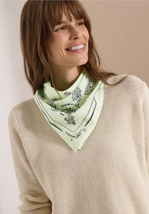 Cecil Cotton Paisley Print Bandana - Green