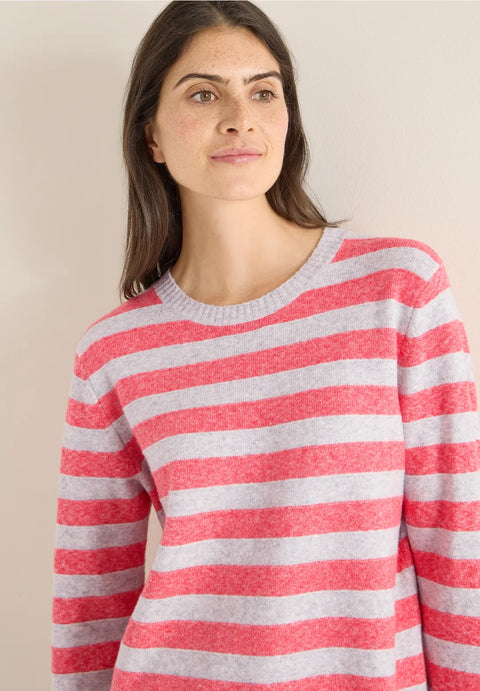 Cecil Melange Stripe Knit - Pumkin Orangw