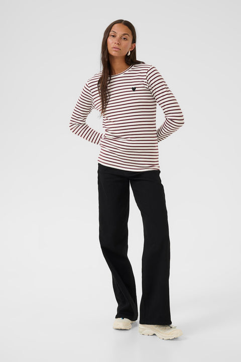 Liddy Long Sleeve T-Shirt - Blue & Wine