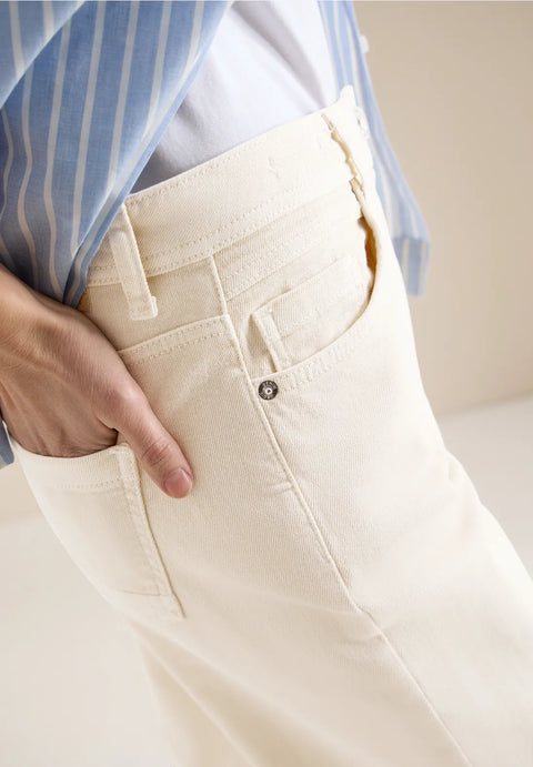 Cecil Neele Wide Leg Jeans - Pearl Beige 30 inch leg