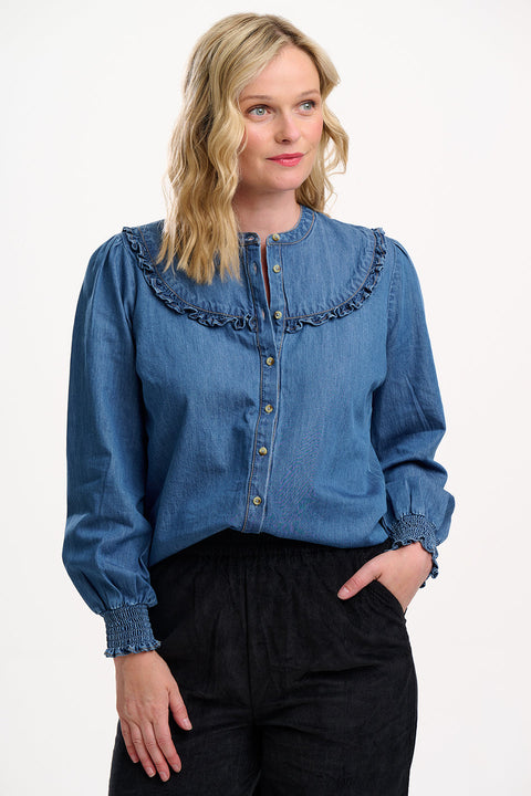 Sugarhill Heidi Frill Denim Shirt