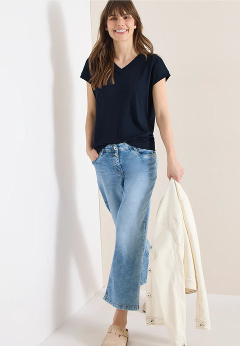 Cecil V Neck T-Shirt - Universal Blue