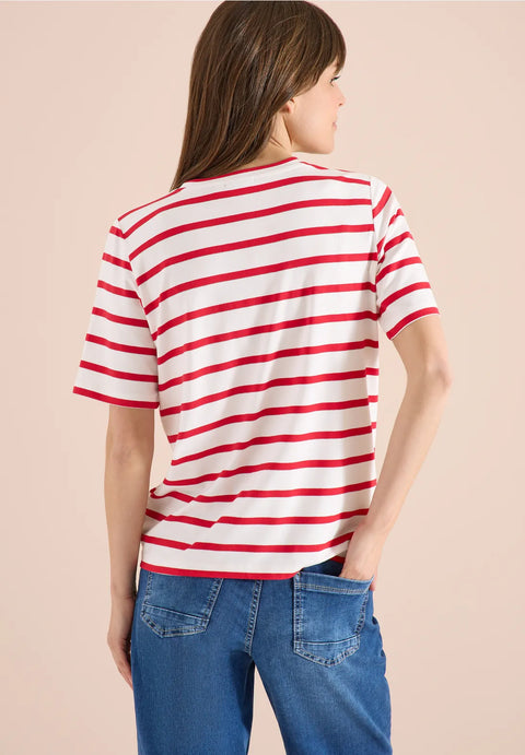 Cecil T-Shirt with Stripes - Red