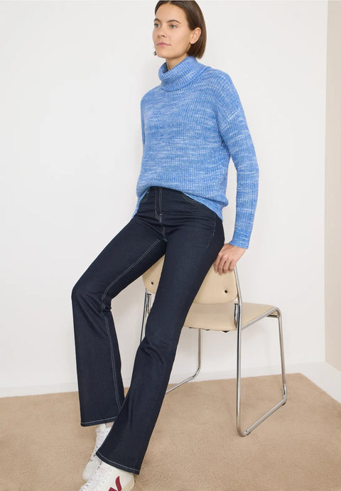 Cecil Space-dye Rollneck Knit - Blue