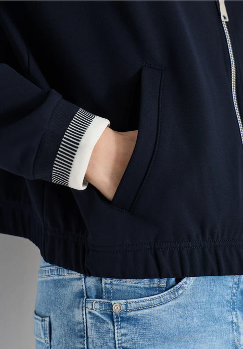 Cecil Blouson Jacket with Cuff Detail Navy