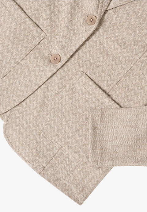Cecil Herringbone Blazer - Creamy White