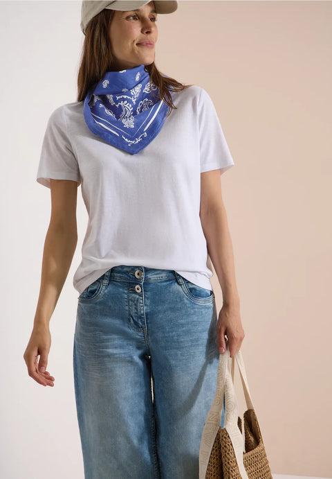 Cecil Cotton Paisley Print Bandana - Blue