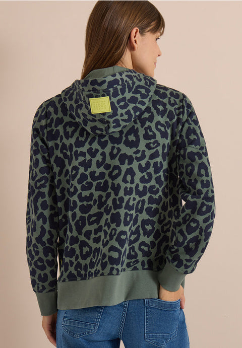Cecil Animal Print Hoody - navy