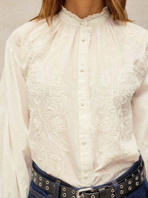 White Stuff Lily Embroidered Blouse - pale ivory