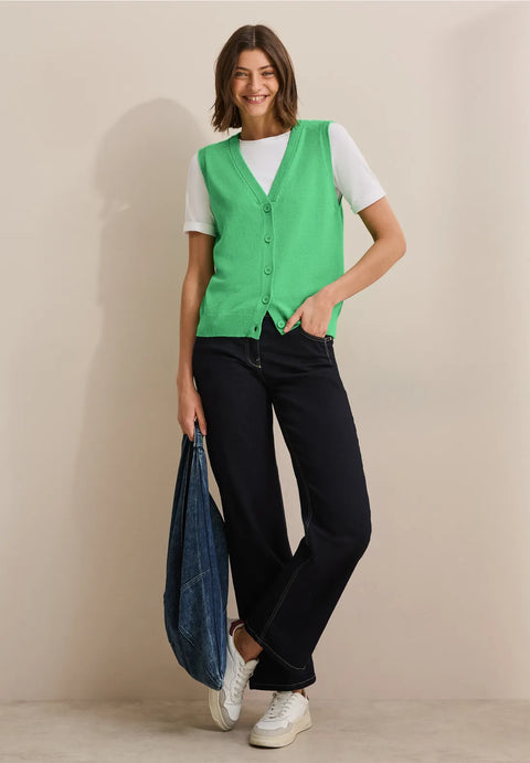 Cecil Fine Knit Vest - Neon Green